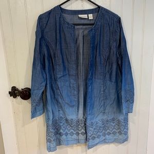 Chicos Dressy Jean look ombré style jacket